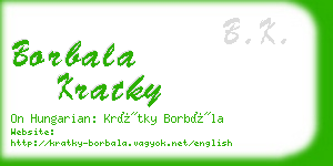 borbala kratky business card